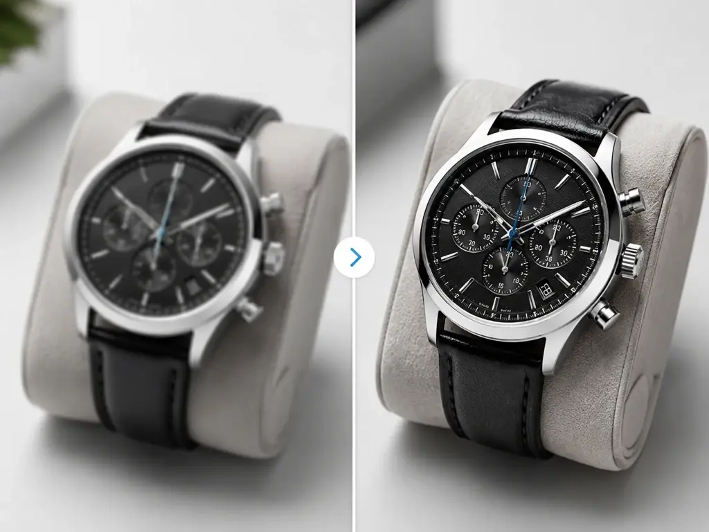 Ecommerce product photo enhanced and sharpened for a zoomed in store listing